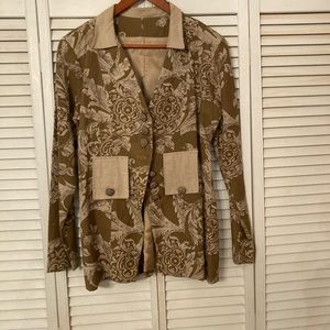 Floral 100% linen blazer
